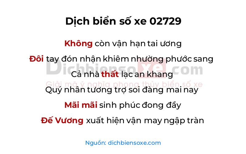 Dịch thơ biển số 02729