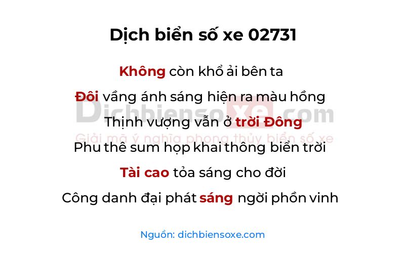 Dịch thơ biển số 02731