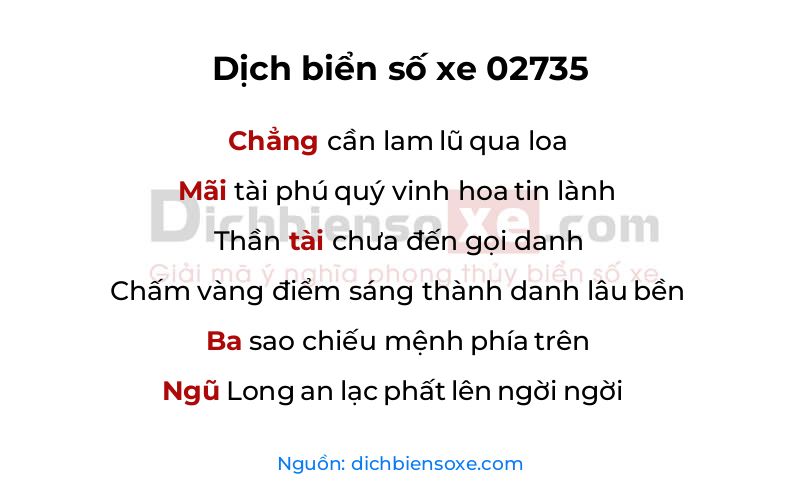 Dịch thơ biển số 02735