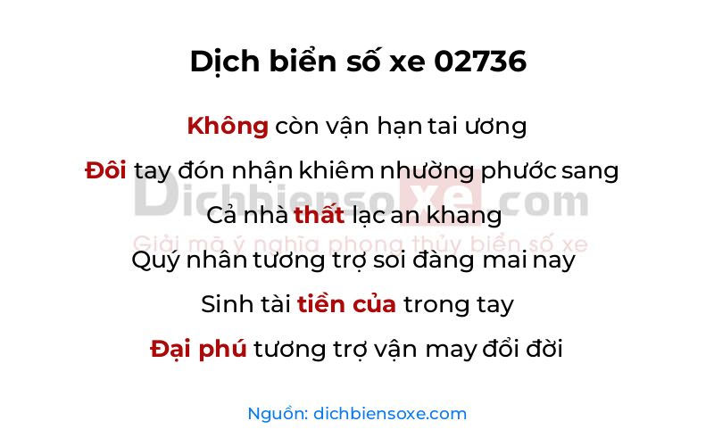 Dịch thơ biển số 02736