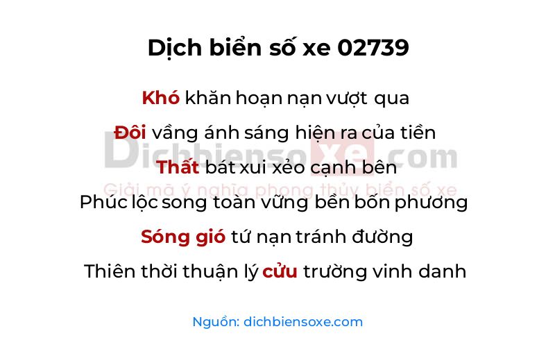 Dịch thơ biển số 02739