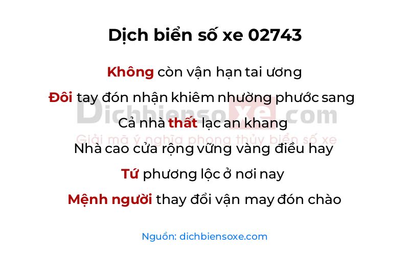 Dịch thơ biển số 02743