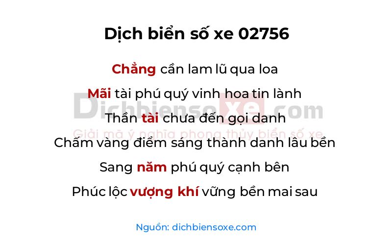 Dịch thơ biển số 02756