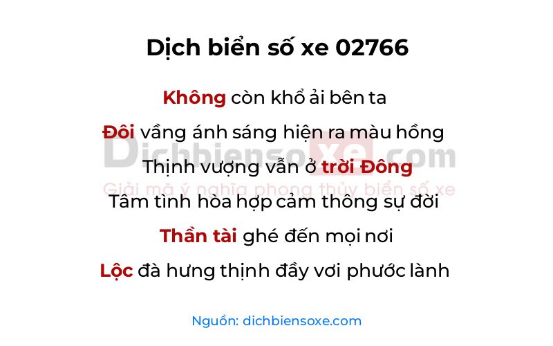 Dịch thơ biển số 02766