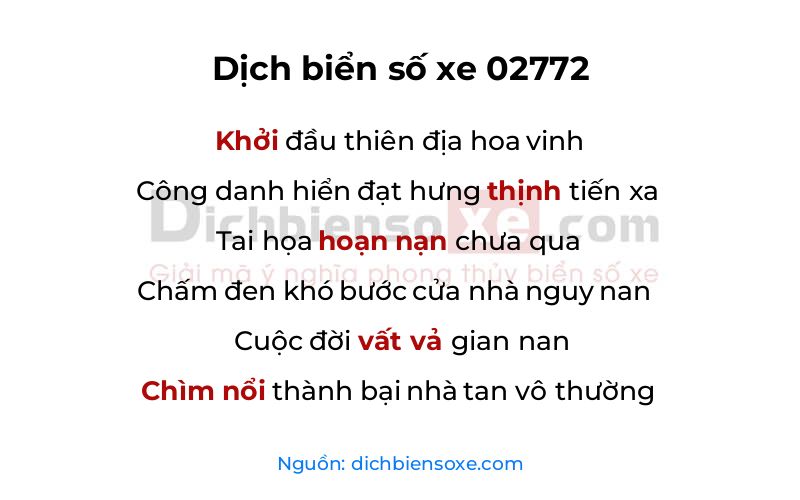 Dịch thơ biển số 02772