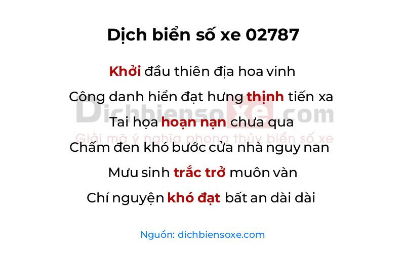 Dịch thơ biển số 02787