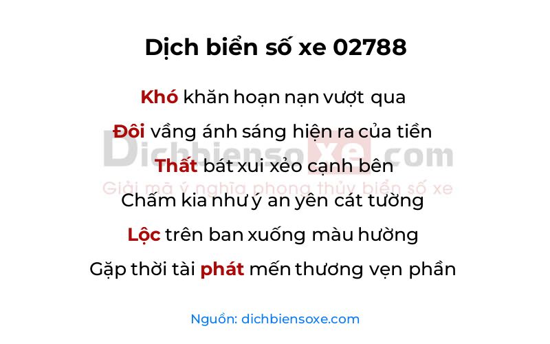 Dịch thơ biển số 02788