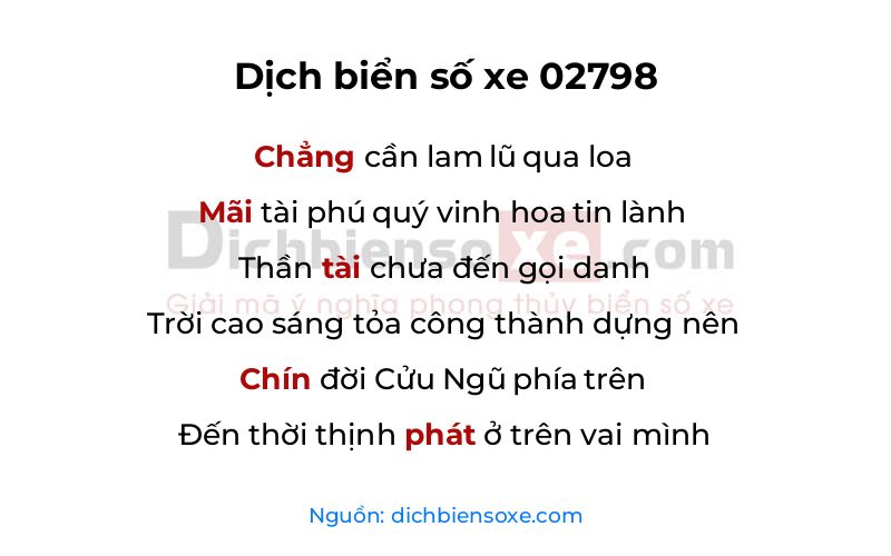 Dịch thơ biển số 02798