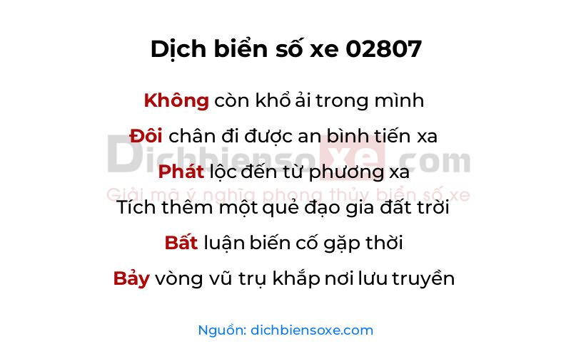 Dịch thơ biển số 02807