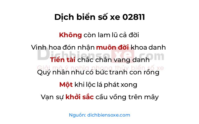 Dịch thơ biển số 02811