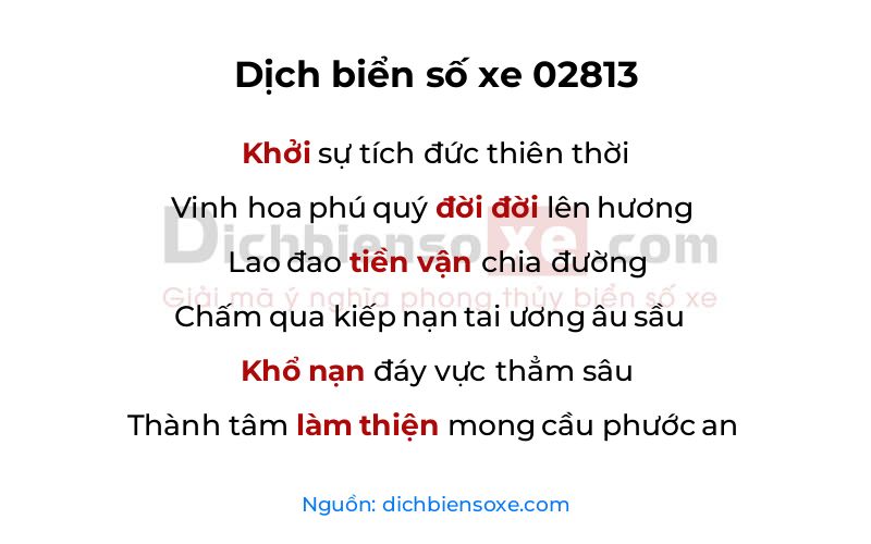 Dịch thơ biển số 02813