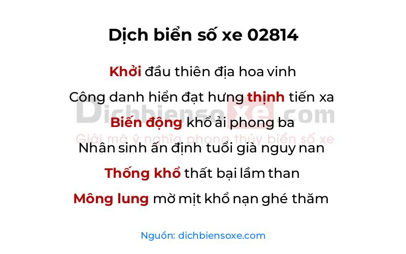 Dịch thơ biển số 02814