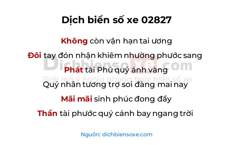 Dịch thơ biển số 02827