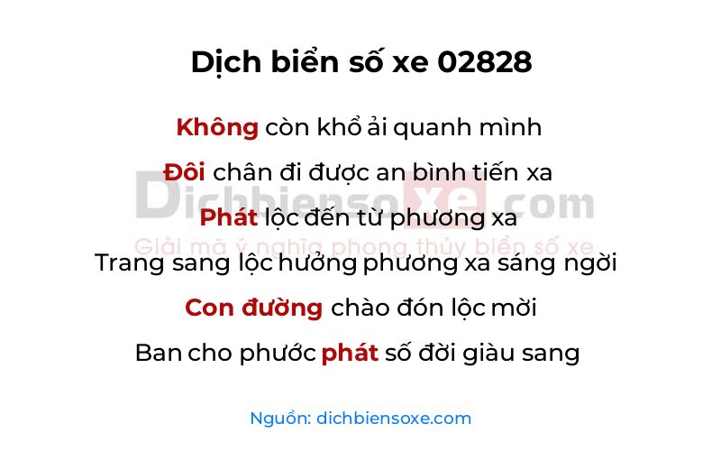 Dịch thơ biển số 02828