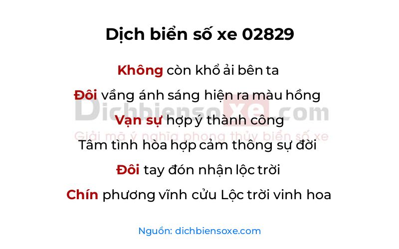 Dịch thơ biển số 02829