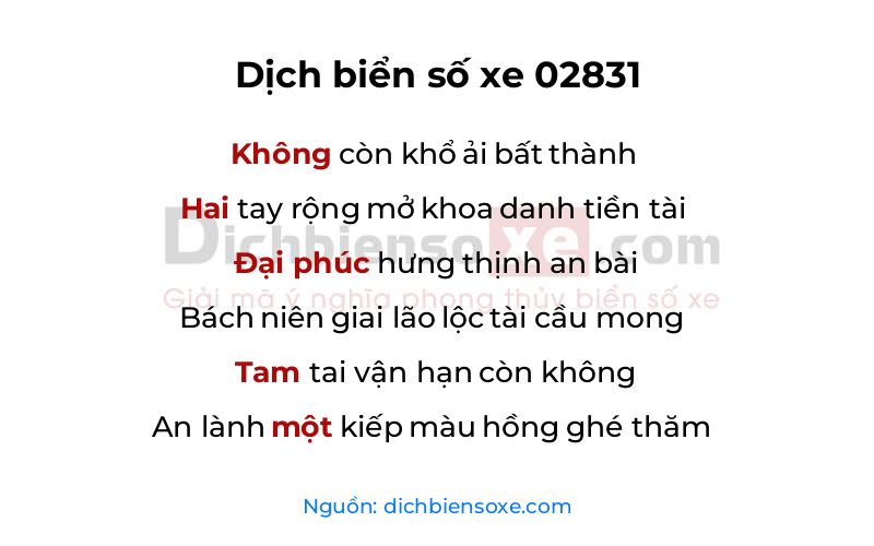 Dịch thơ biển số 02831