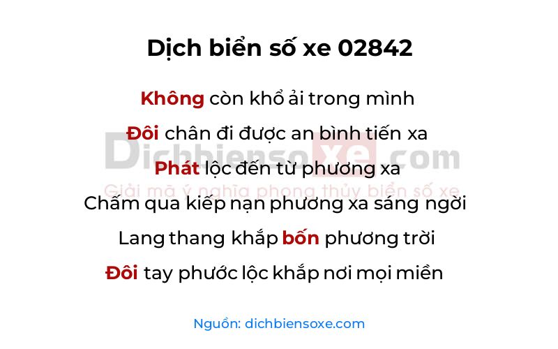 Dịch thơ biển số 02842