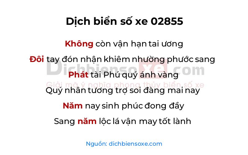 Dịch thơ biển số 02855
