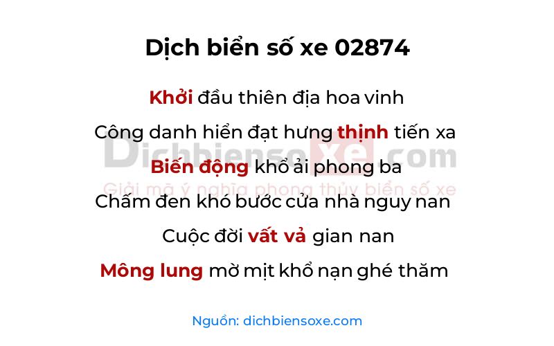 Dịch thơ biển số 02874