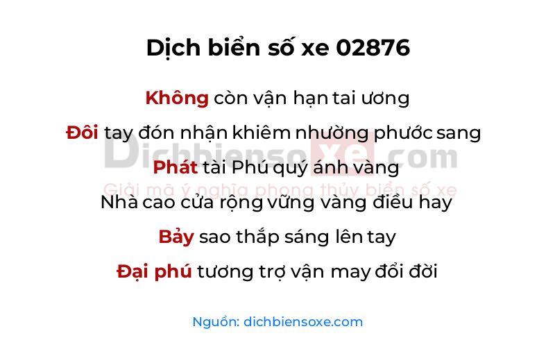 Dịch thơ biển số 02876
