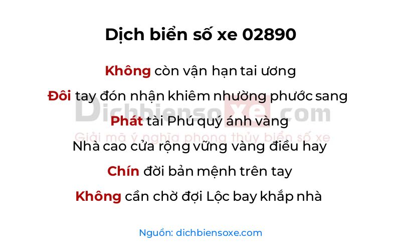 Dịch thơ biển số 02890