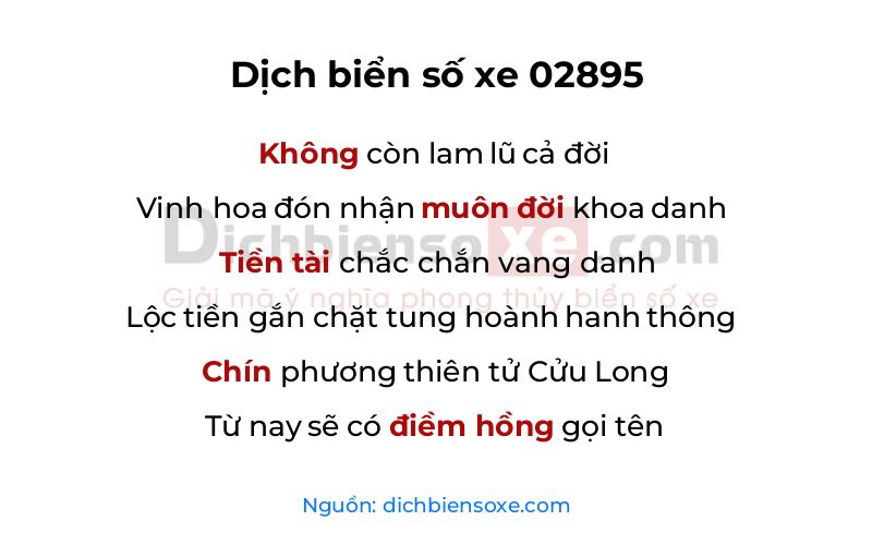 Dịch thơ biển số 02895