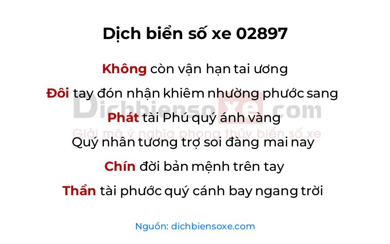 Dịch thơ biển số 02897