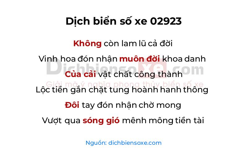 Dịch thơ biển số 02923