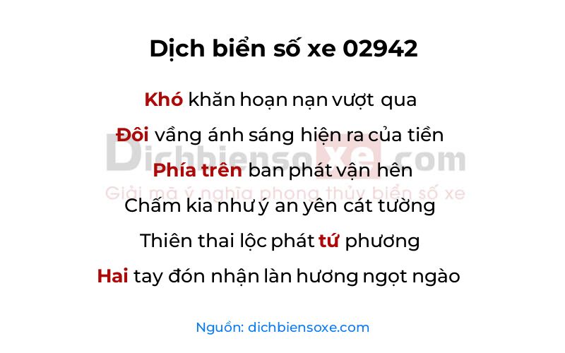 Dịch thơ biển số 02942