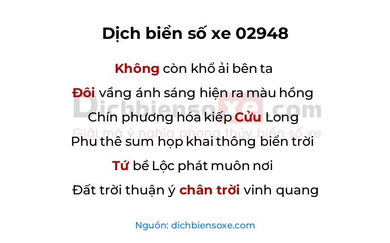 Dịch thơ biển số 02948