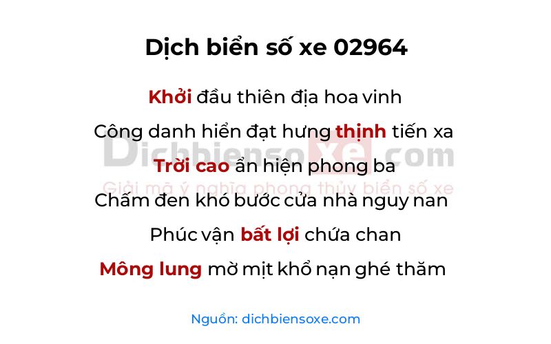 Dịch thơ biển số 02964