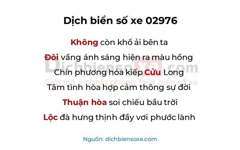 Dịch thơ biển số 02976