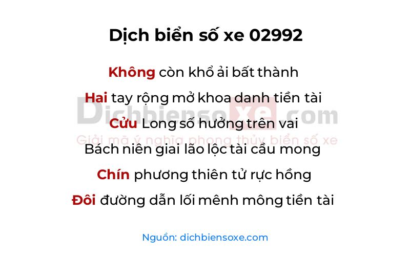 Dịch thơ biển số 02992