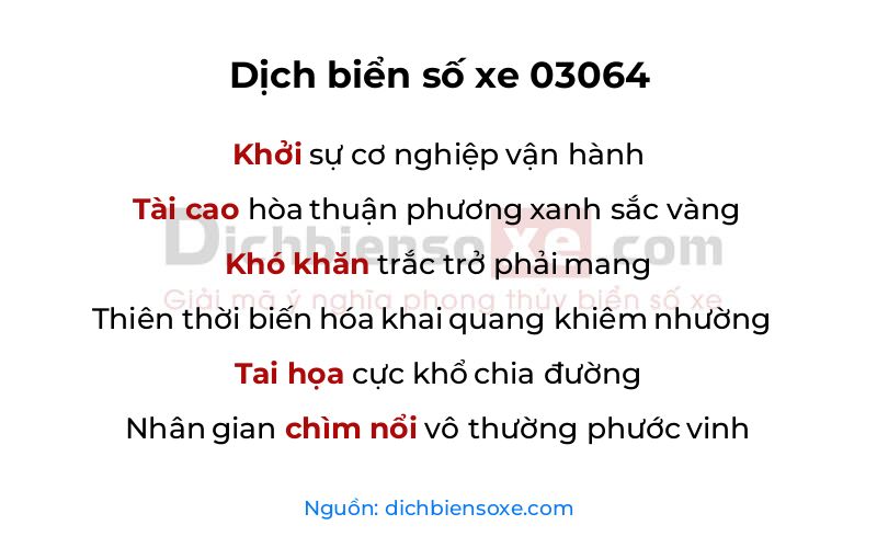 Dịch thơ biển số 03064