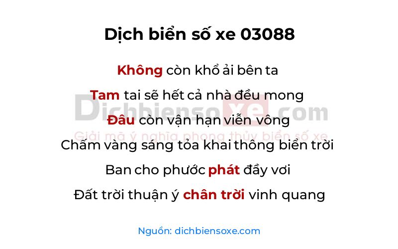 Dịch thơ biển số 03088