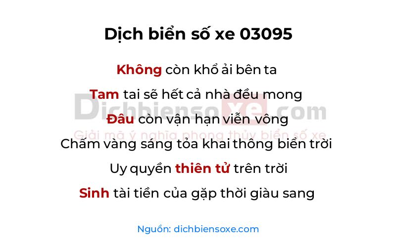 Dịch thơ biển số 03095