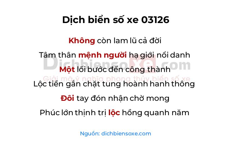 Dịch thơ biển số 03126