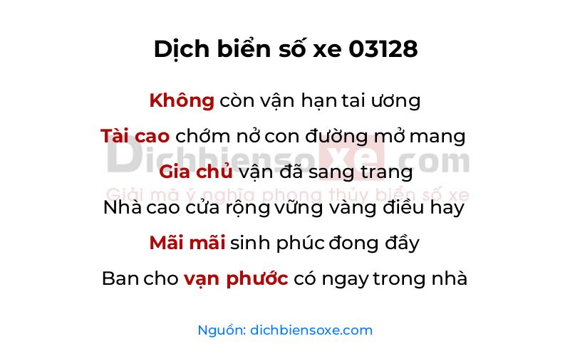 Dịch thơ biển số 03128