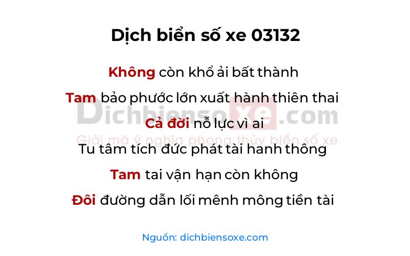 Dịch thơ biển số 03132