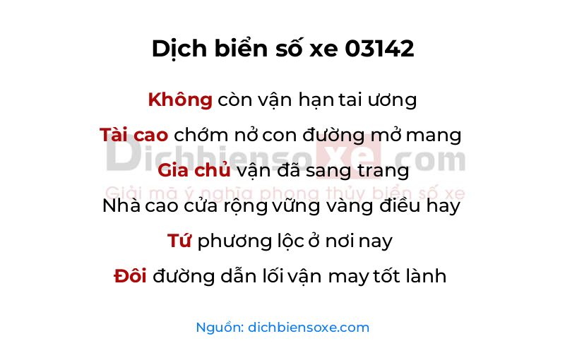Dịch thơ biển số 03142