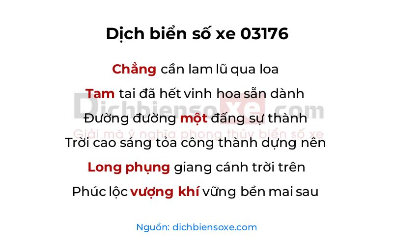 Dịch thơ biển số 03176