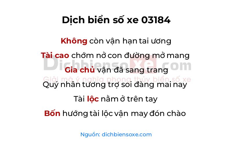 Dịch thơ biển số 03184