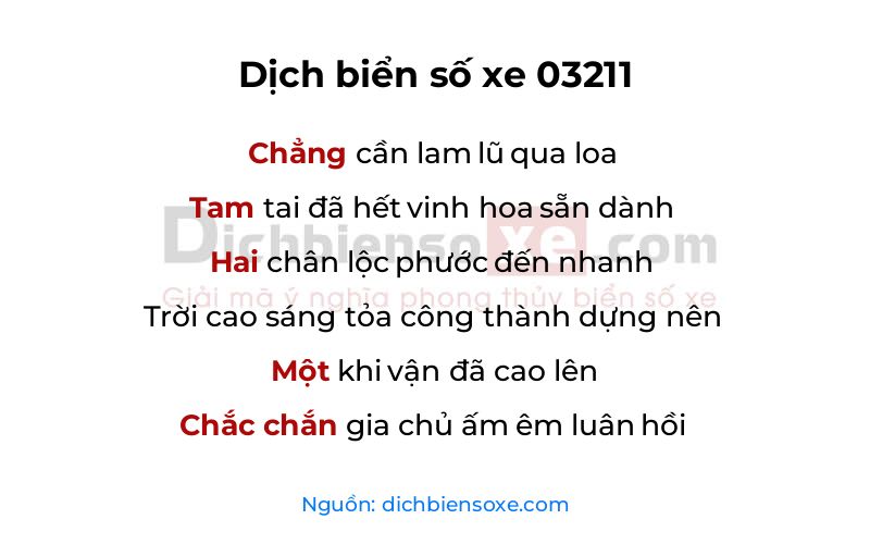 Dịch thơ biển số 03211