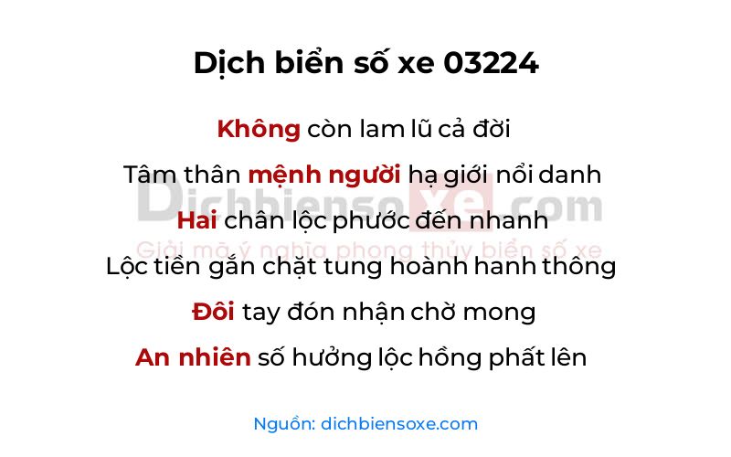 Dịch thơ biển số 03224