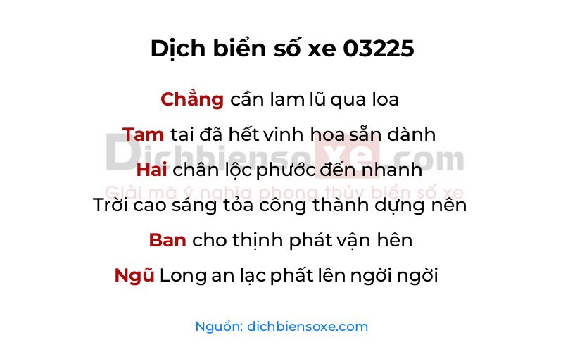Dịch thơ biển số 03225