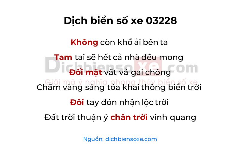 Dịch thơ biển số 03228