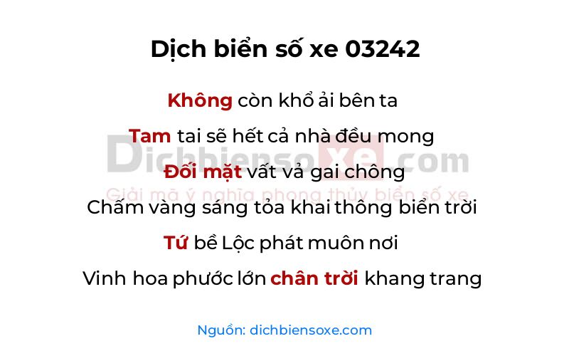 Dịch thơ biển số 03242