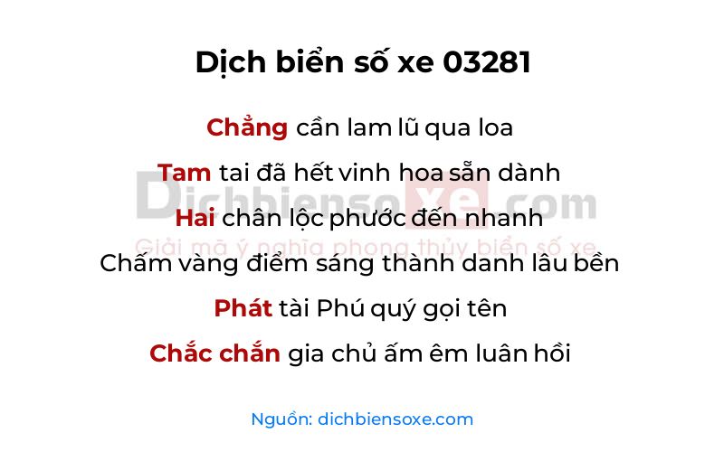 Dịch thơ biển số 03281