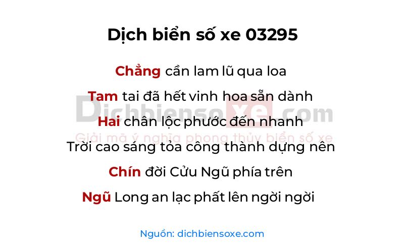 Dịch thơ biển số 03295
