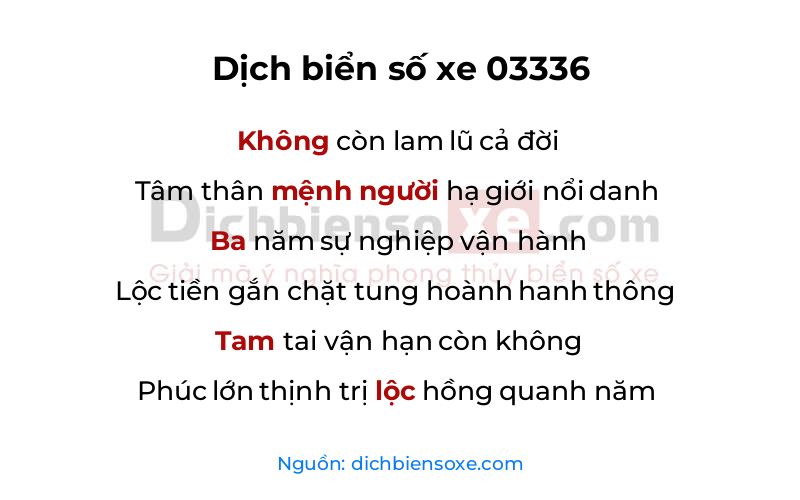 Dịch thơ biển số 03336